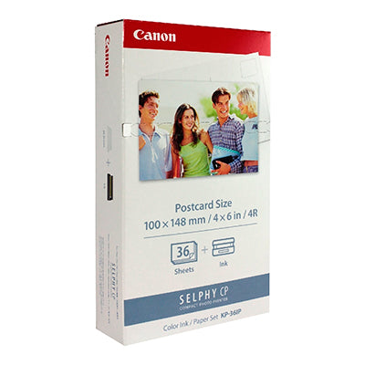 Kit Canon Cartucho Tinta KP-36IP Con Papel Térmico 4x6 36 Hojas