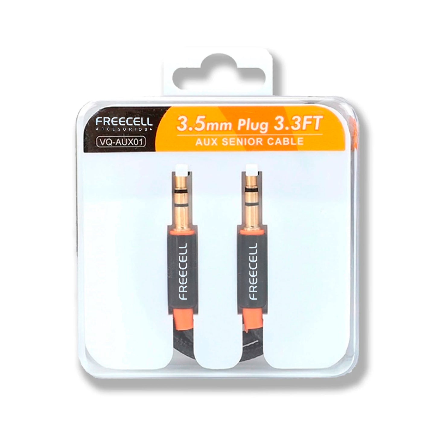 Cable auxiliar 3.5mm 1 metro FREECELL caja de acrìlico