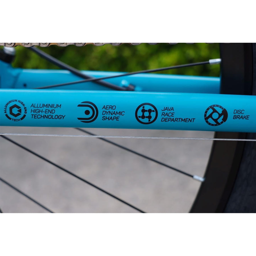 Bicicleta Java Varco MTB Shimano 21V Rodado 29 Celeste Mate