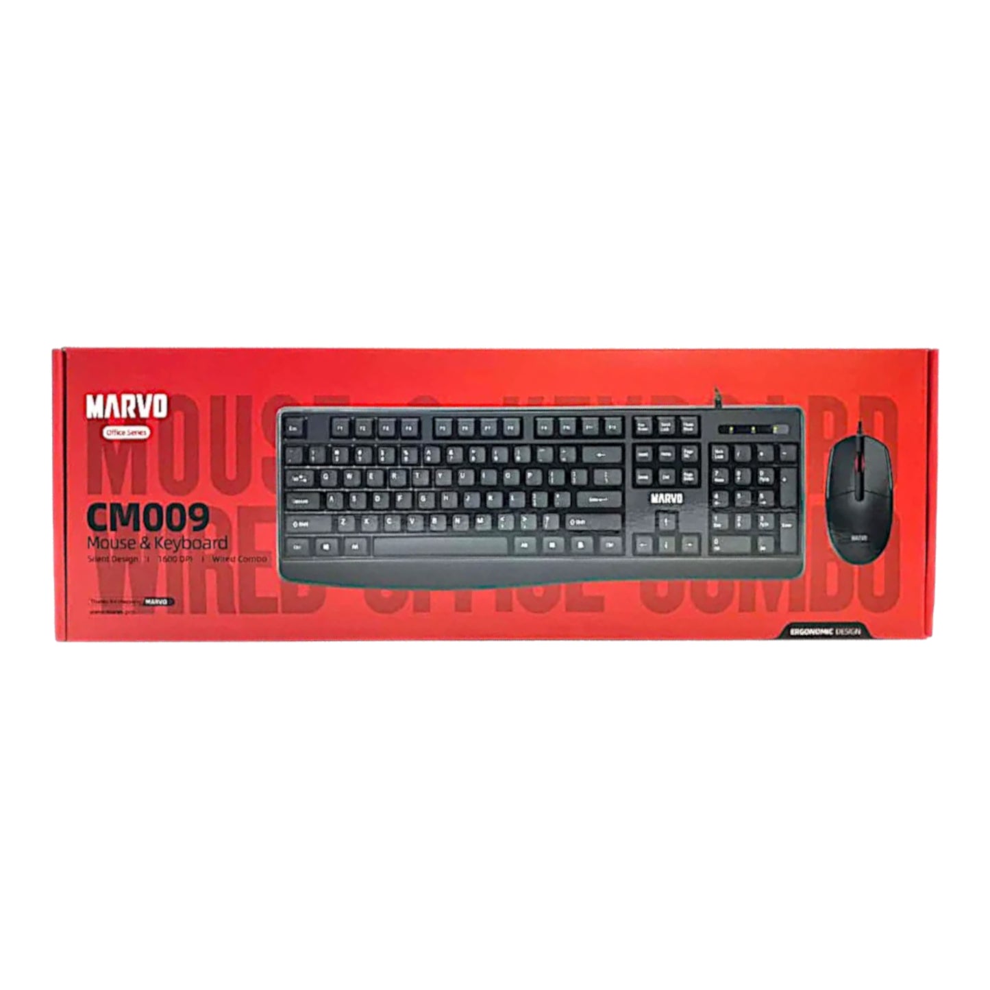Combo Cableado Marvo 2en1 Mouse y Teclado Cm009 Español