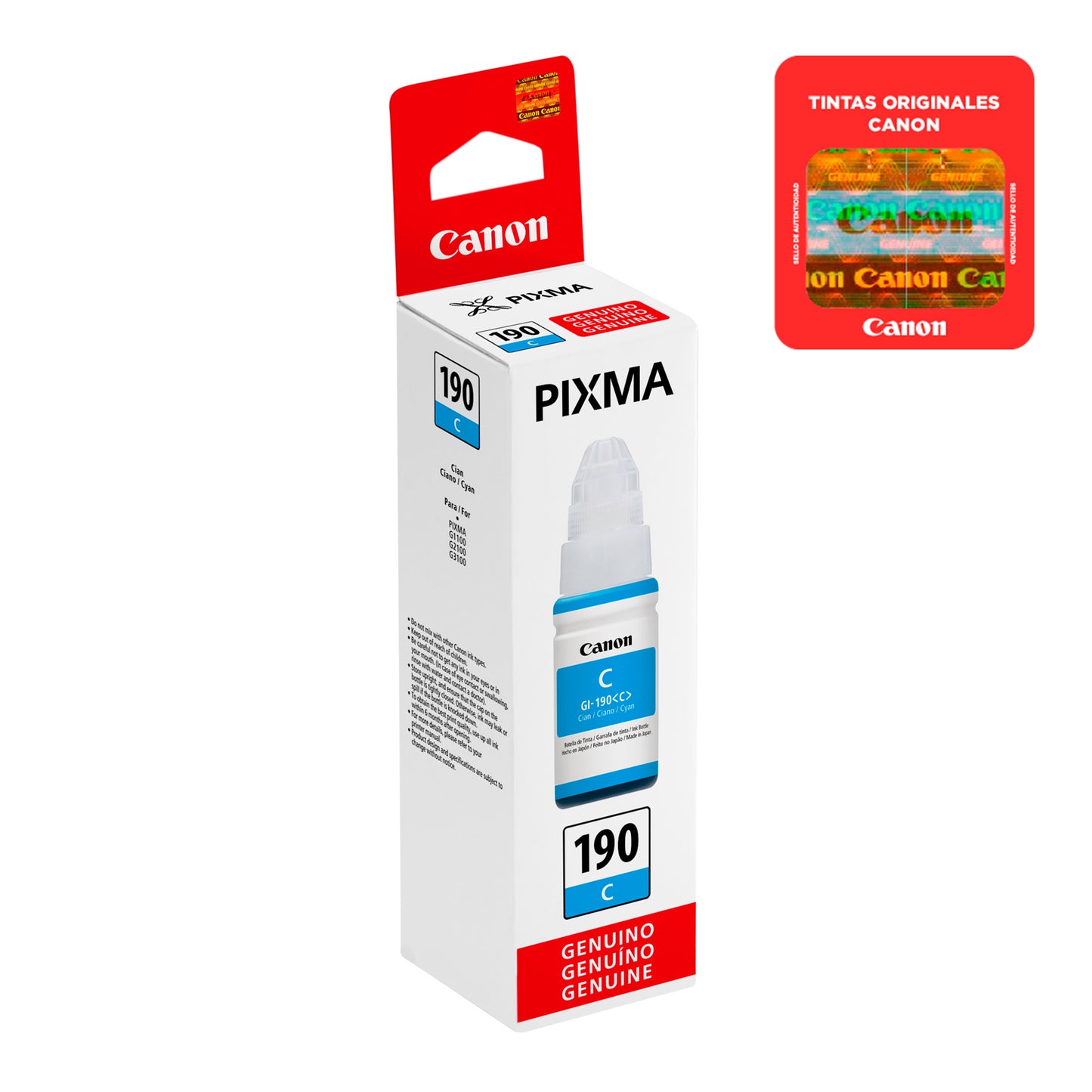 Botella De Tinta Canon Cian GI-190 C 70ml