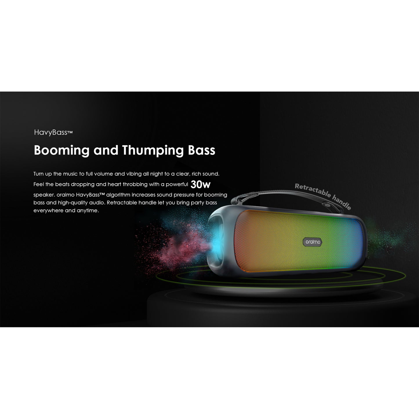 Parlante Inalámbrico Oraimo Boom 30w Ipx5 Bluetooth