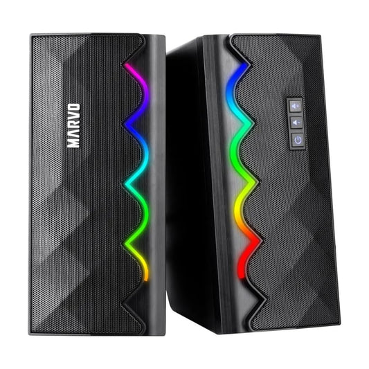 Parlantes Gaming Pc Marvo Bluetooth Con Iluminación Rgb