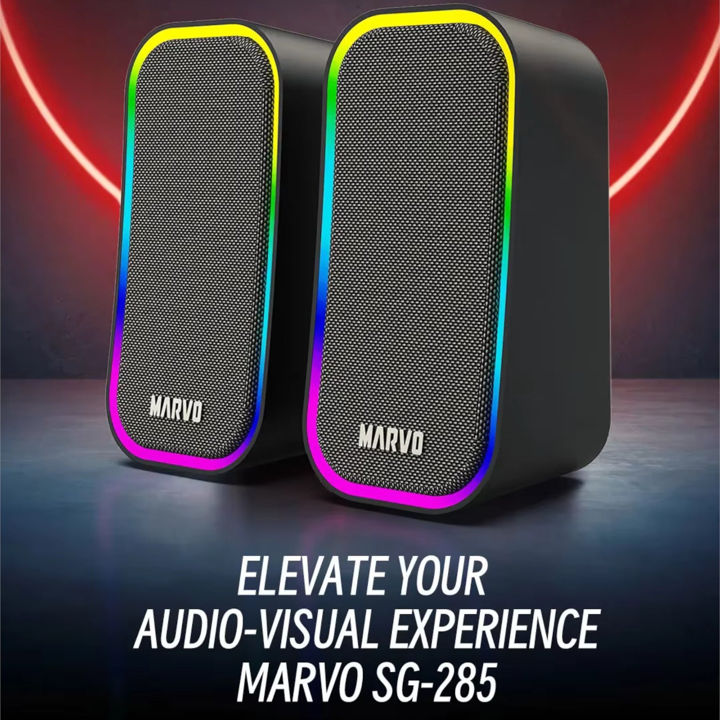 Parlantes Gaming Pc Marvo Sg-285 Con Iluminación Rgb