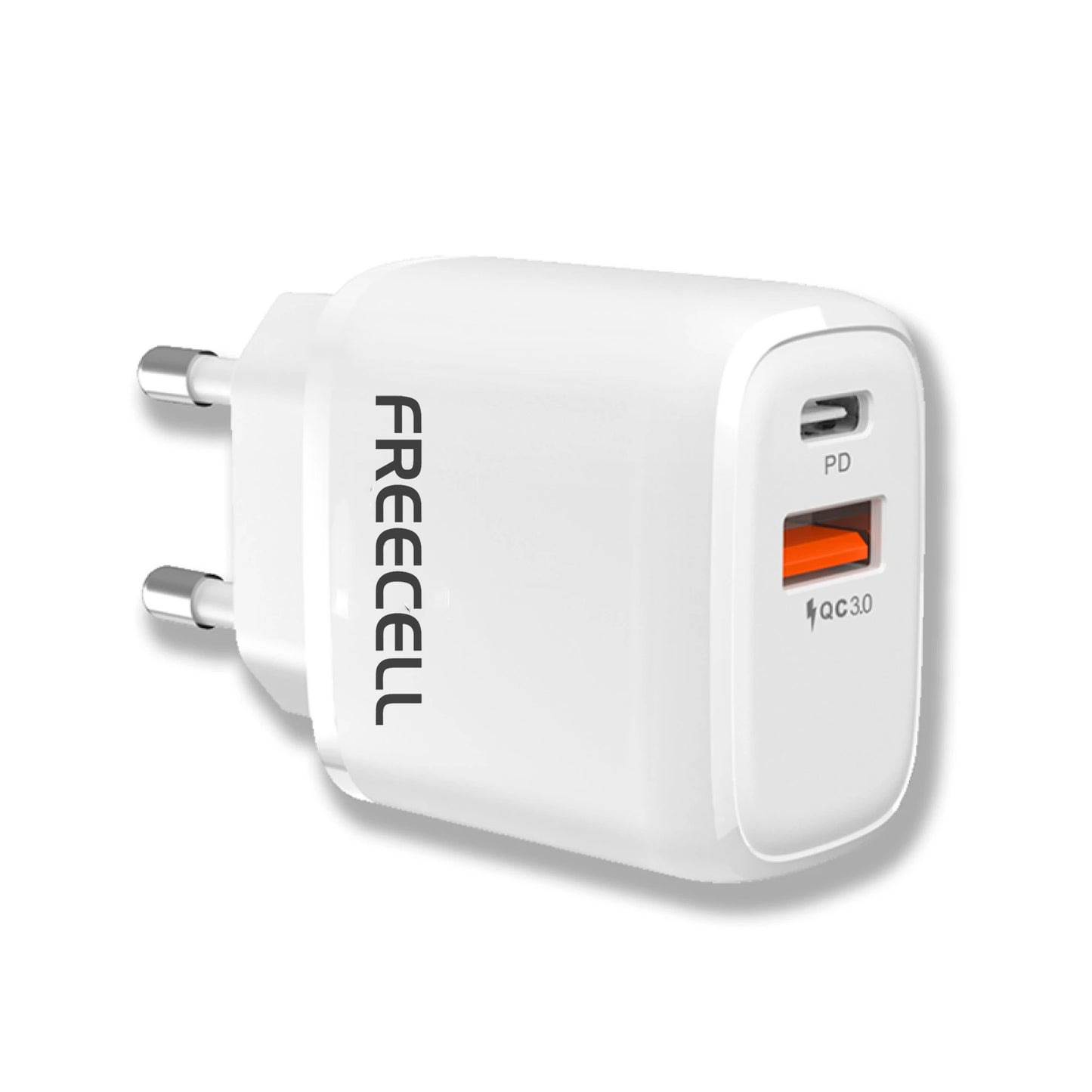 Cargador pared FREECELL 20W 3.0 USB + Tipo C Carga Ràpida
