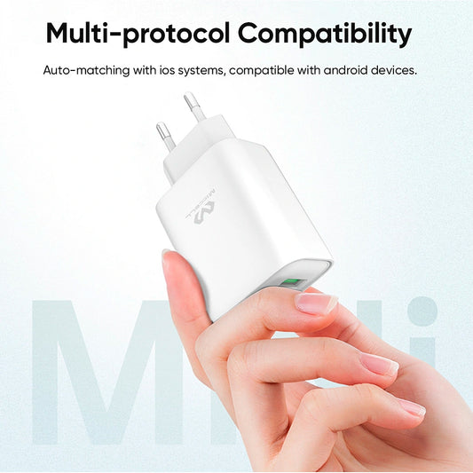 Cargador pared MICCELL 3 Puertos 65W Carga Ràpida