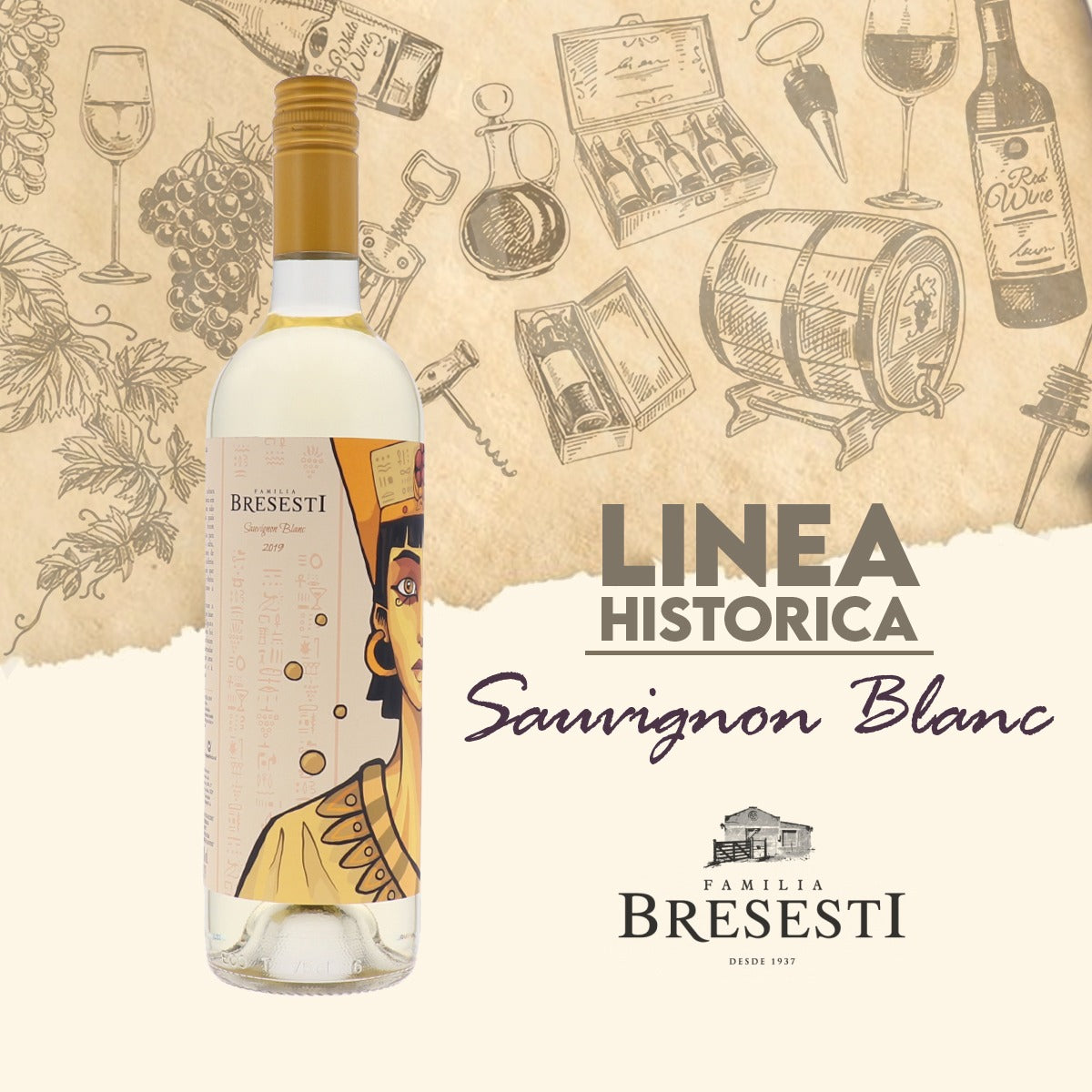 Vino Línea Histórica Bresesti Sauvignon Blanc 750cc