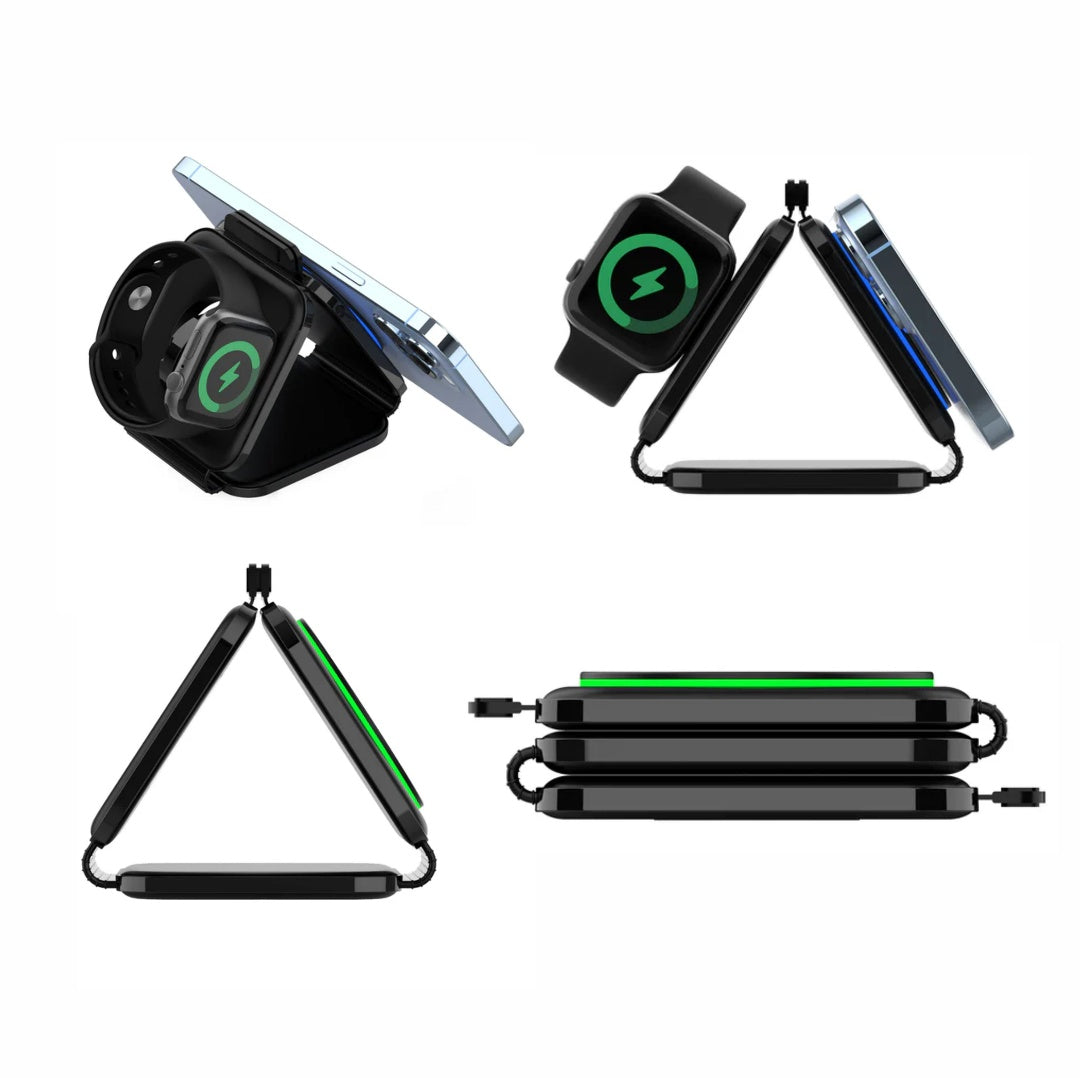 Cargador Inalámbrico Unitek 3 en 1 plegable