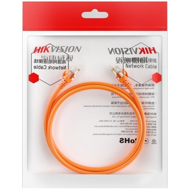 Cable Patchcord Hikvision 5m Cat 6 naranja