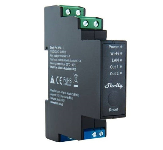 Rele Shelly Pro 2PM Wi-fi DIN Dual