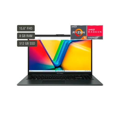 Notebook Asus Vivobook 15,6'' Ryzen 5 8GB 512GB W11