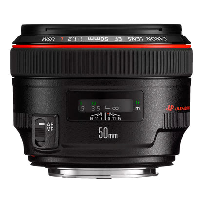 Lente Canon EF 50mm F/1.2L USM Aumento Máximo 0,15x