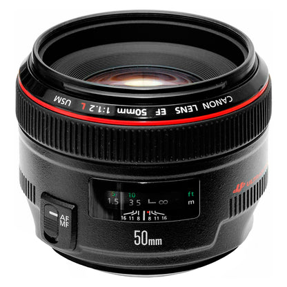 Lente Canon EF 50mm F/1.2L USM Aumento Máximo 0,15x