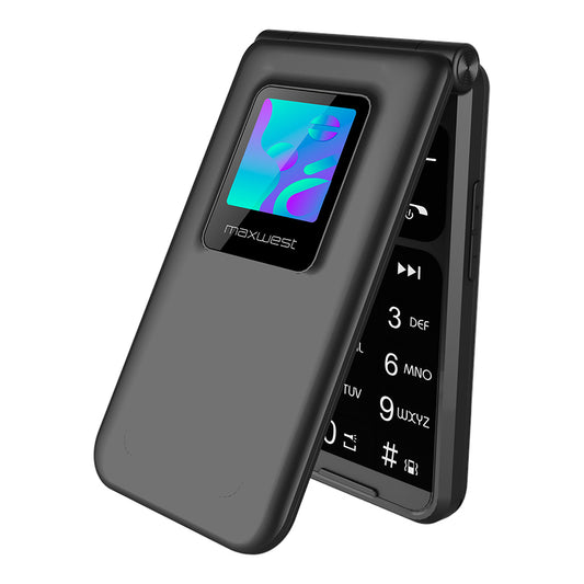 Celular Maxwest Neo Flip 2.4'' + 1.3'' 4G 64MB 128MB Negro