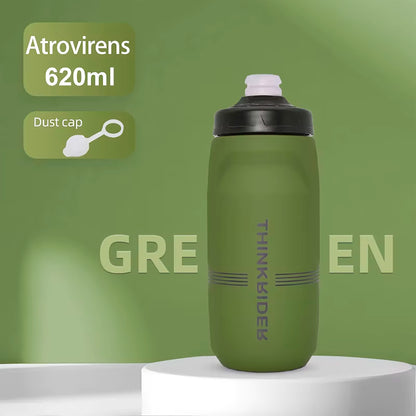 Botella Para Ciclismo Thinkrider 620ml Antideslizante Tapa Con Bloqueo Verde