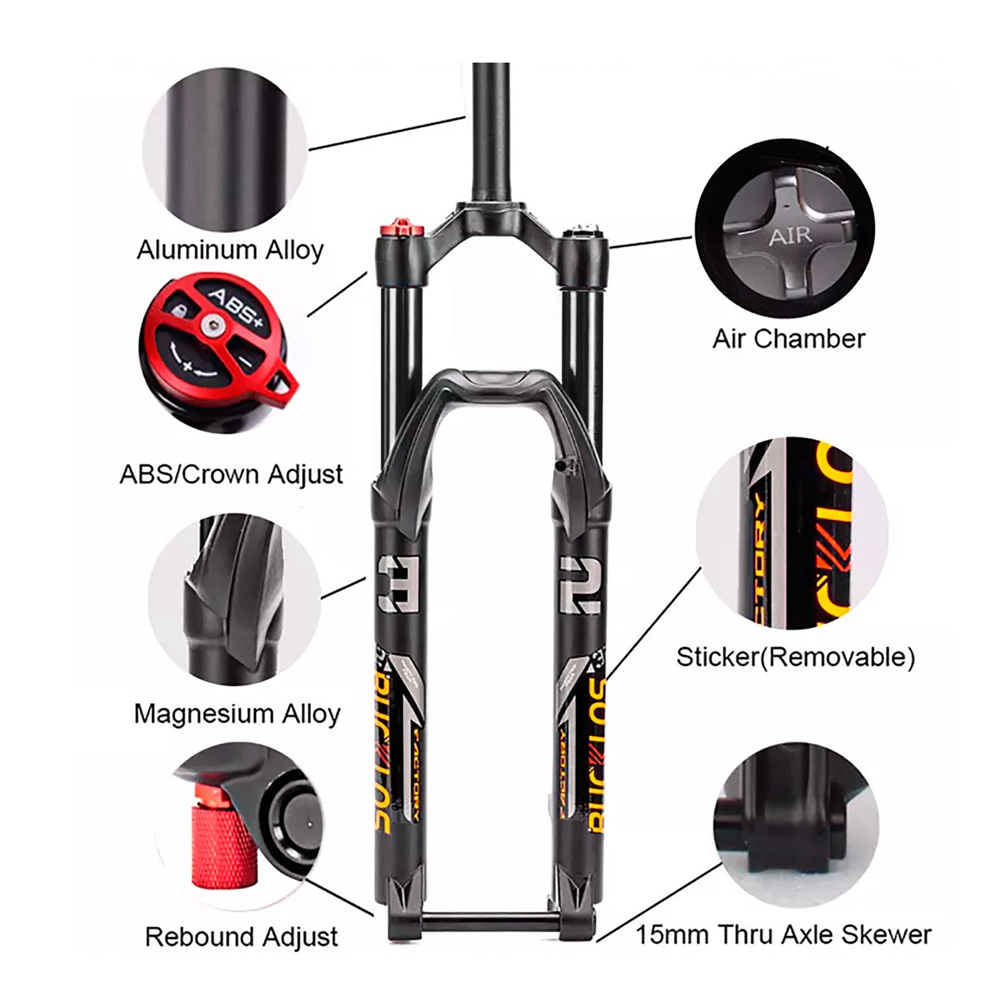 Horquilla Bucklos 29'' Trabuco Cónico Bloqueo Manual