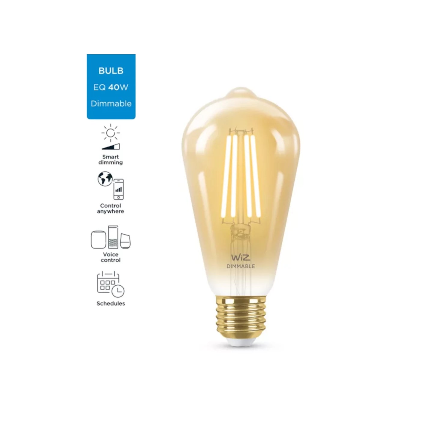 Lámpara Led Inteligente Philips Wiz 7W E27 Ámbar