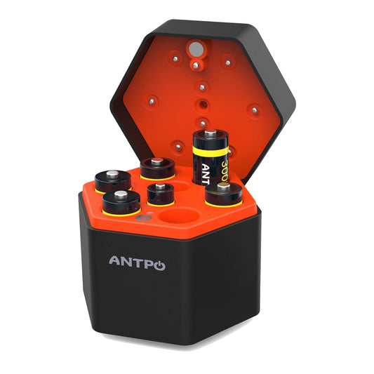 Cargador Antpo + 6 Pilas AA 3000mWh + 2 Pilas AAA Litio 1300mWh