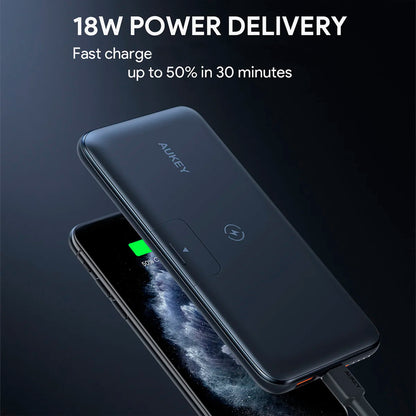 Powerbank Aukey 10000mah 1 Usb C / 1 Usb A