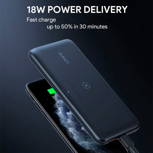 Powerbank Aukey 10000mah 1 Usb C / 1 Usb A