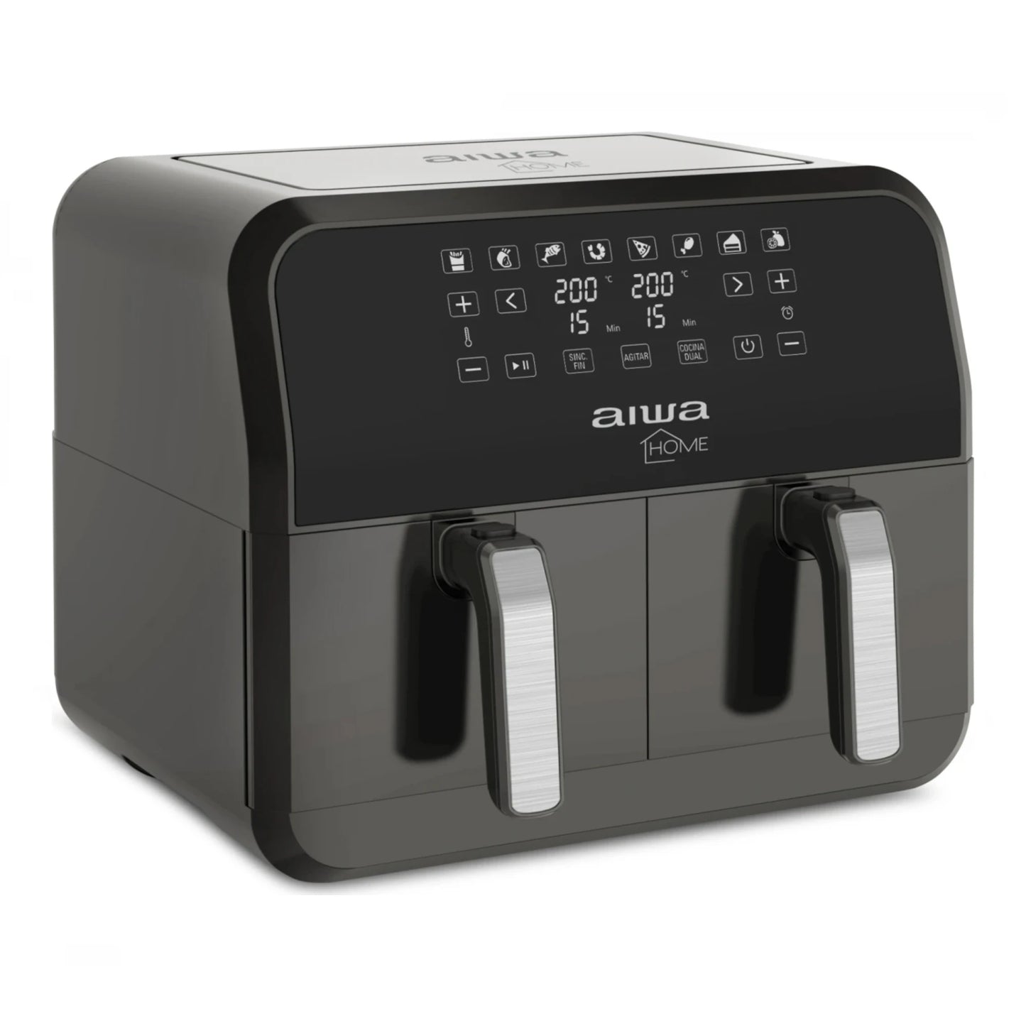 Freidora Sin Aceite Aiwa Haft8003 200°c 8L Dos Canastos