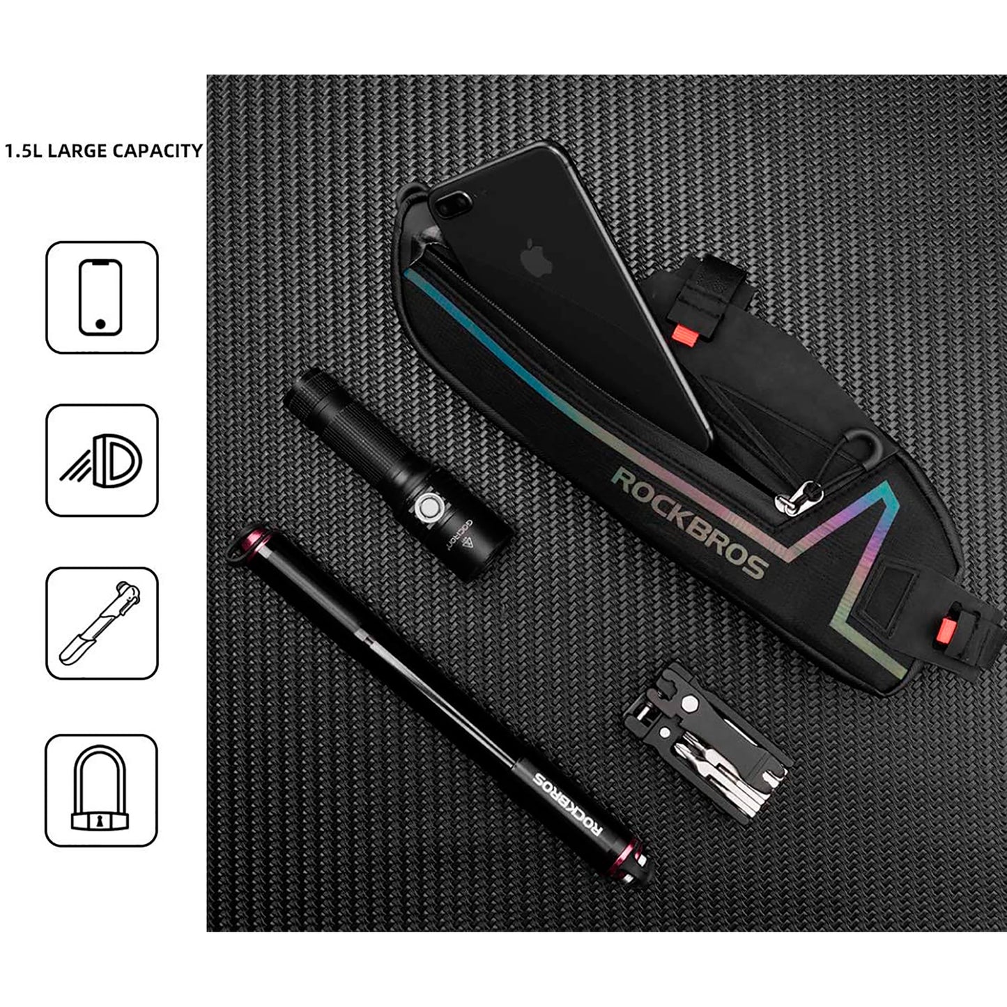 Bolso Para Bicicleta Rockbros Prueba Agua Reflectante