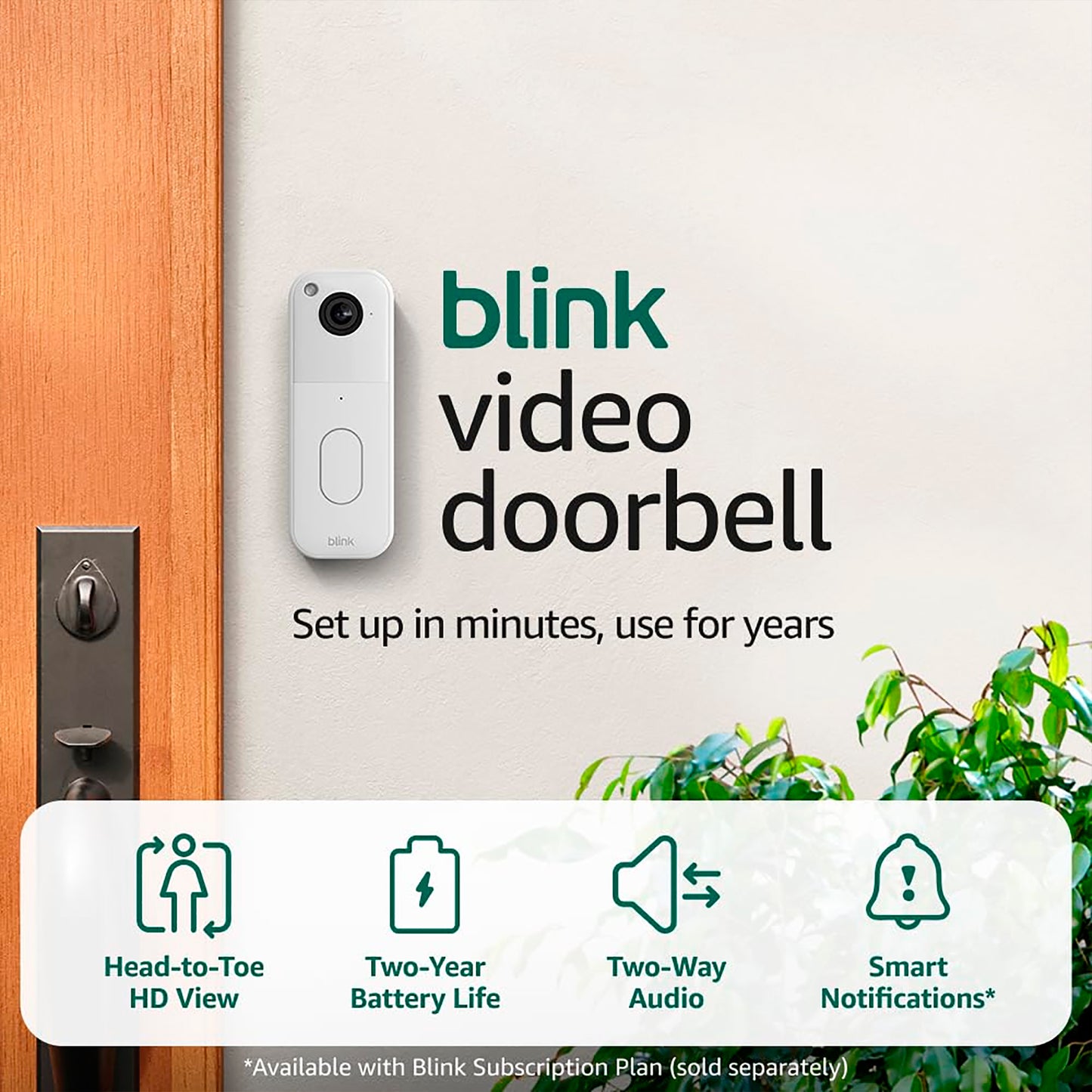 Timbre Con Video Blink Visión Nocturna Wifi 1440p