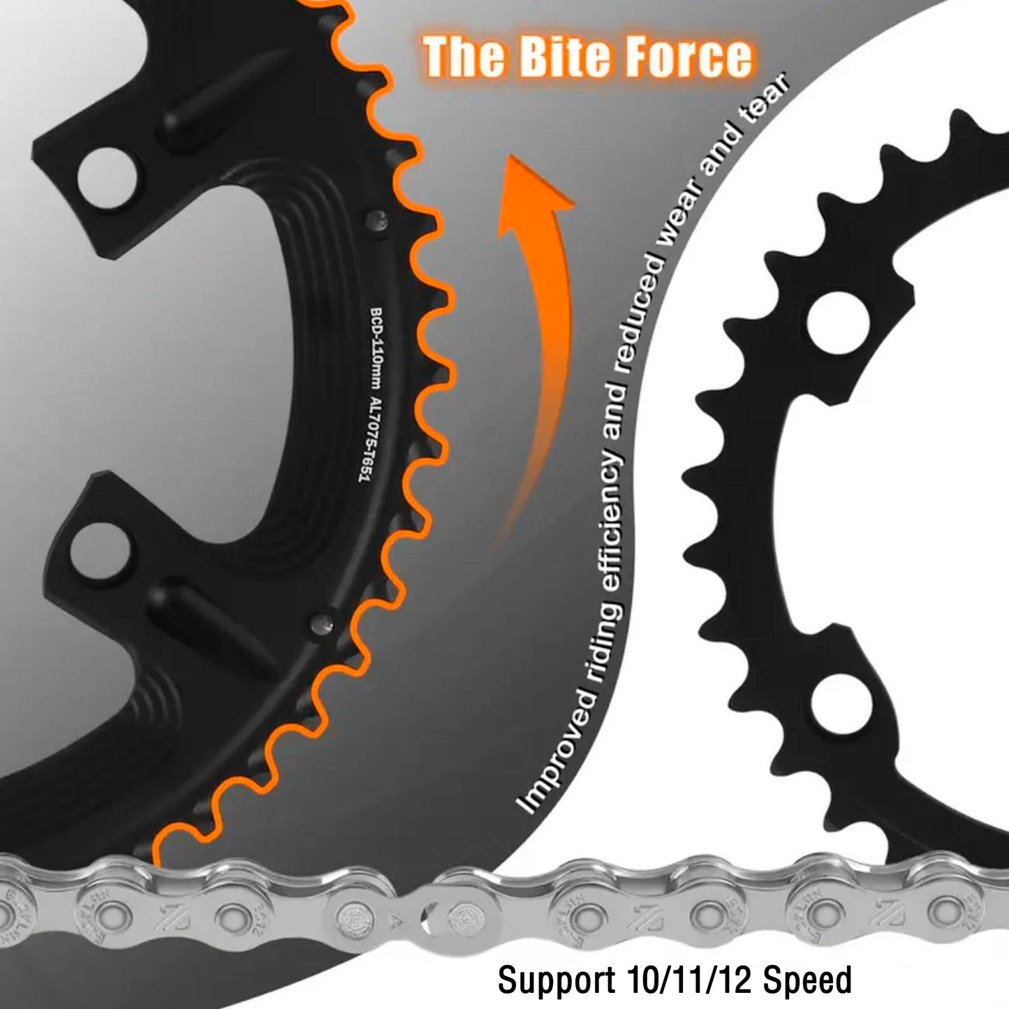 Plato Para Cadena De Bicicleta Bucklos 53-39t 10/11/12V