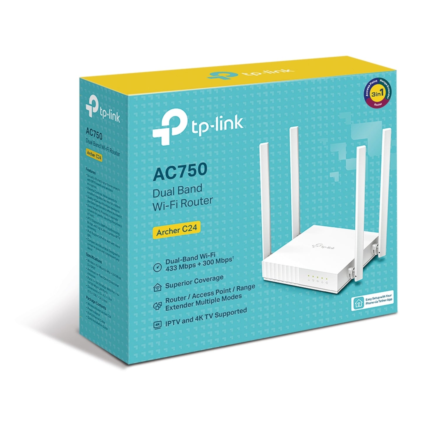 Router Inalámbrico Tp-Link Archer C24 Dual Band Ac750