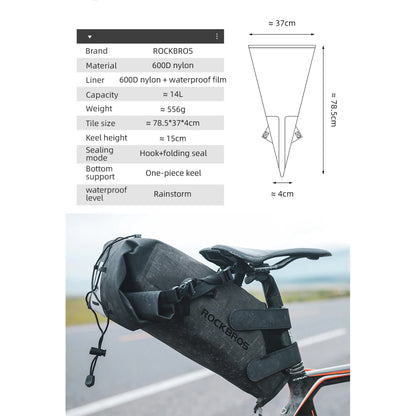 Bolso De Sillín Para Bicicleta Impermeable Rockbros De 10L