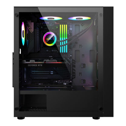 Gabinete Gaming Marvo Ca-123 Panel RGB Mid Tower Atx