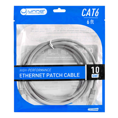 Cable De Conexión Ethernet CAT6 Unno CB4306GY 6FT