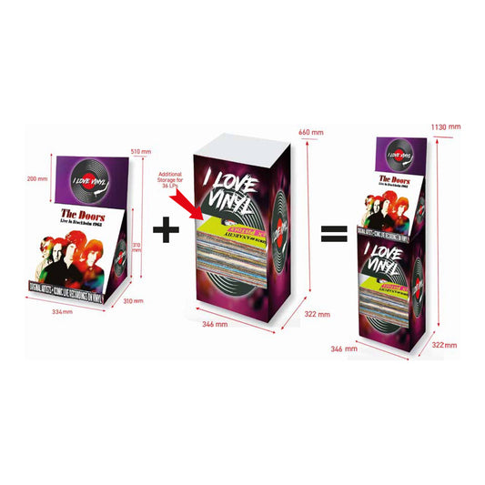 Exhibidor Retro Musique Para Discos de Vinilo Capacidad 72 Discos