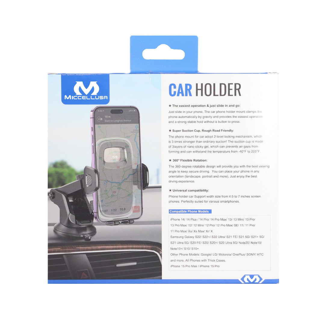 Soporte para auto Miccell con ventosa y agarre pinza