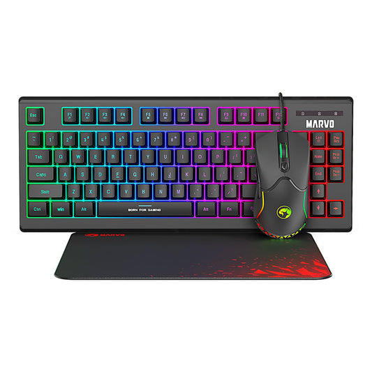 Combo Gaming Marvo Cm310 Mousepad Mouse Teclado Español