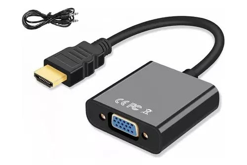 Adaptador HDMI-VGA + cable de audio Negro
