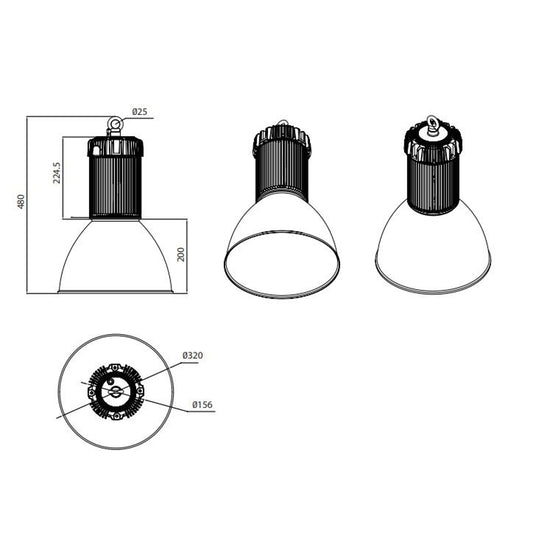Lampara Led Edison con Reflector 150W