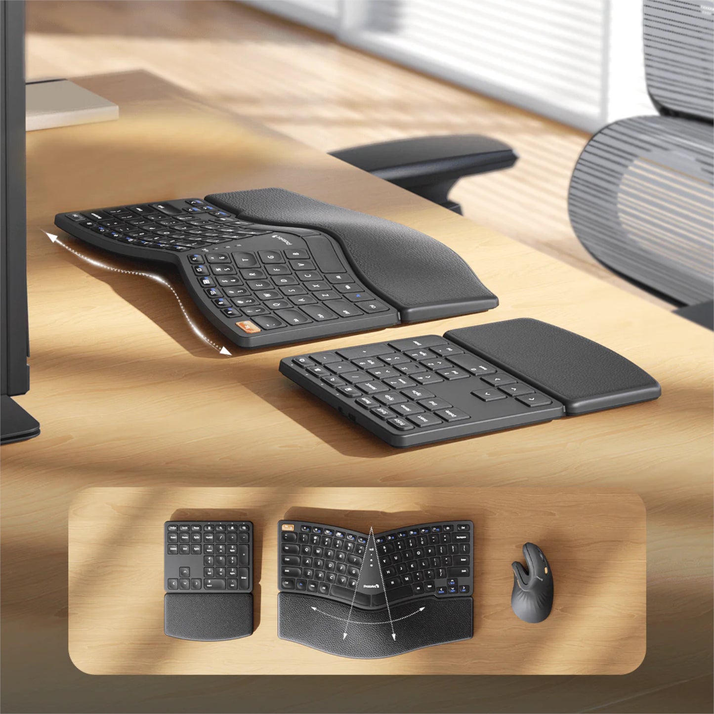 Teclado Ergonómico Dividido ProtoArc Ek04 2,4GHz