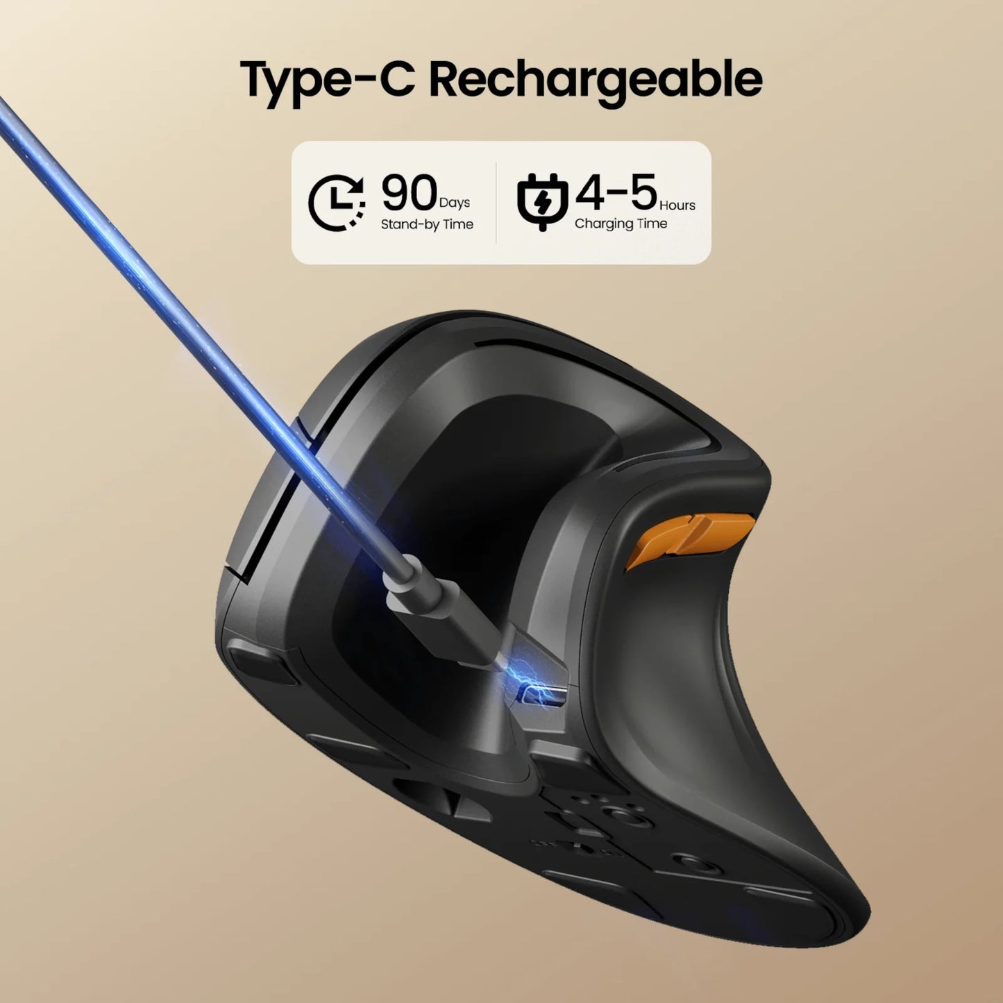 Mouse Diestro Ergonómico Vertical Bluetooth ProtoArc Em11-nl