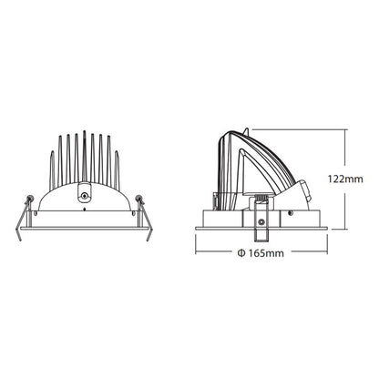 Lámpara Led Ledion Embutir 10w 3000k Dimerizable Chip Hr