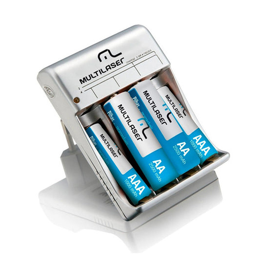 Cargador de pilas 2XAA+2XAAA Multilaser CB045