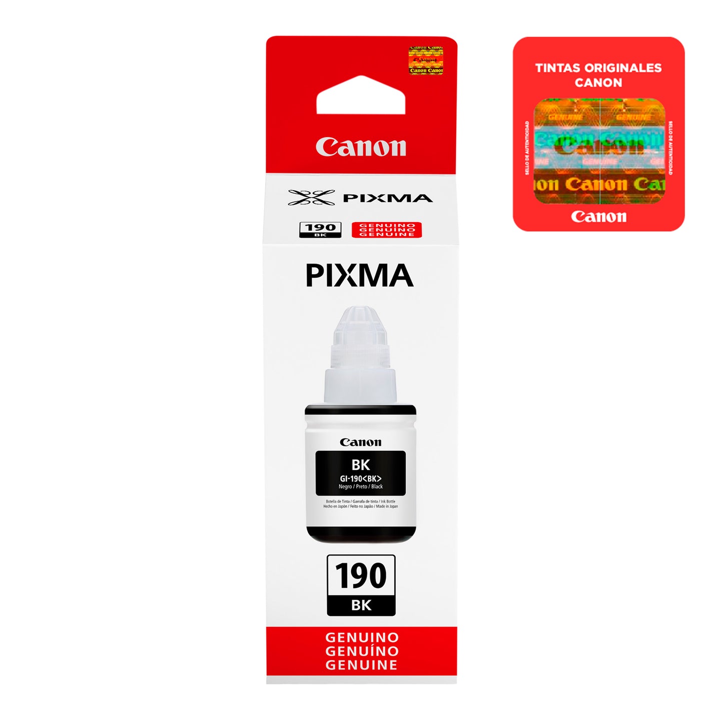 Botella De Tinta Canon Negro GI-190 Bk 135ml