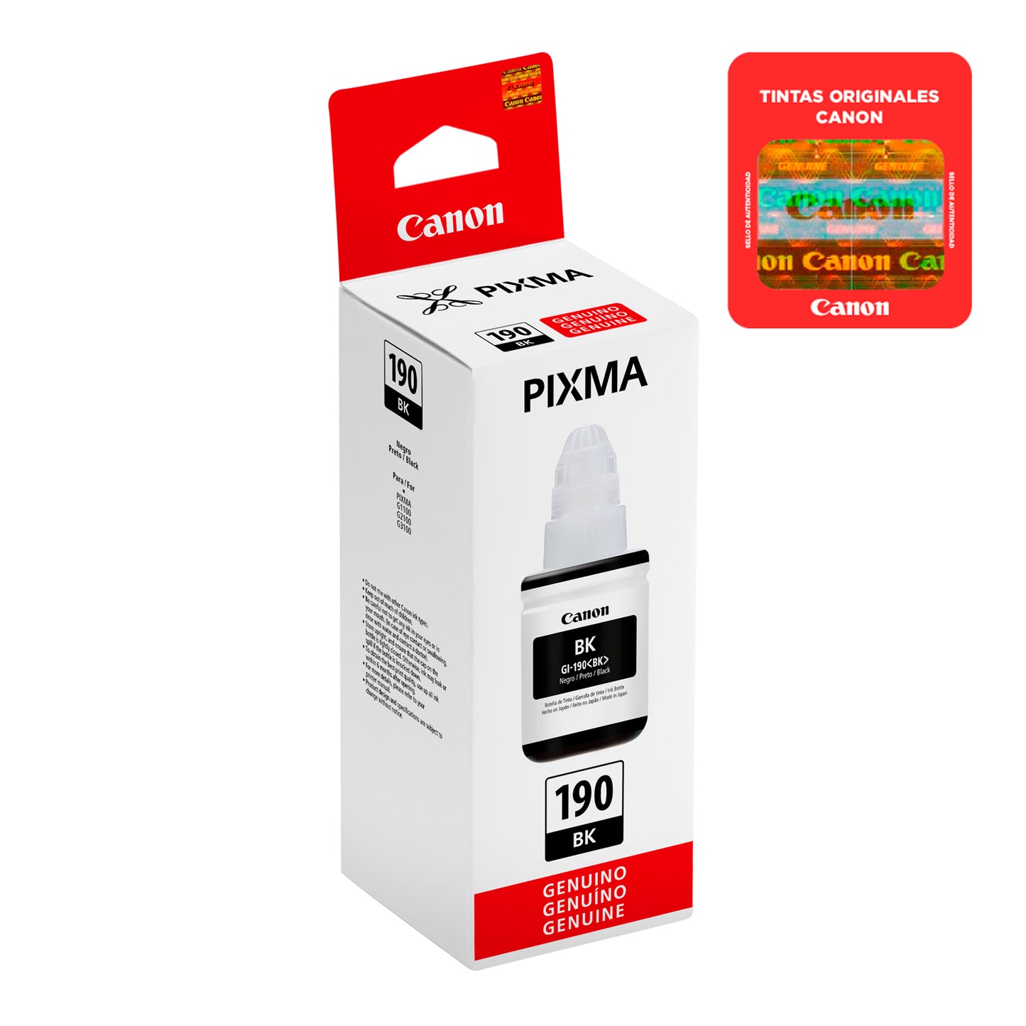 Botella De Tinta Canon Negro GI-190 Bk 135ml