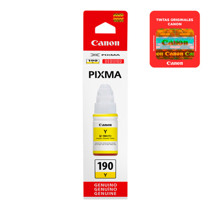 Botella De Tinta Canon Amarillo GI-190 Y 70ml
