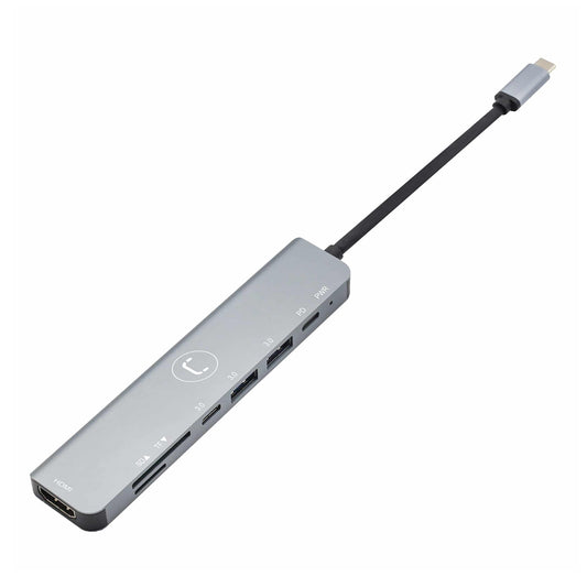 Hub Usb C 7en1 Unno Hb1107sv Hdmi Usb Lector De Tarjetas