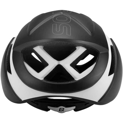 Casco Ultraliviano Rockbros Color Negro Y Blanco Talle M