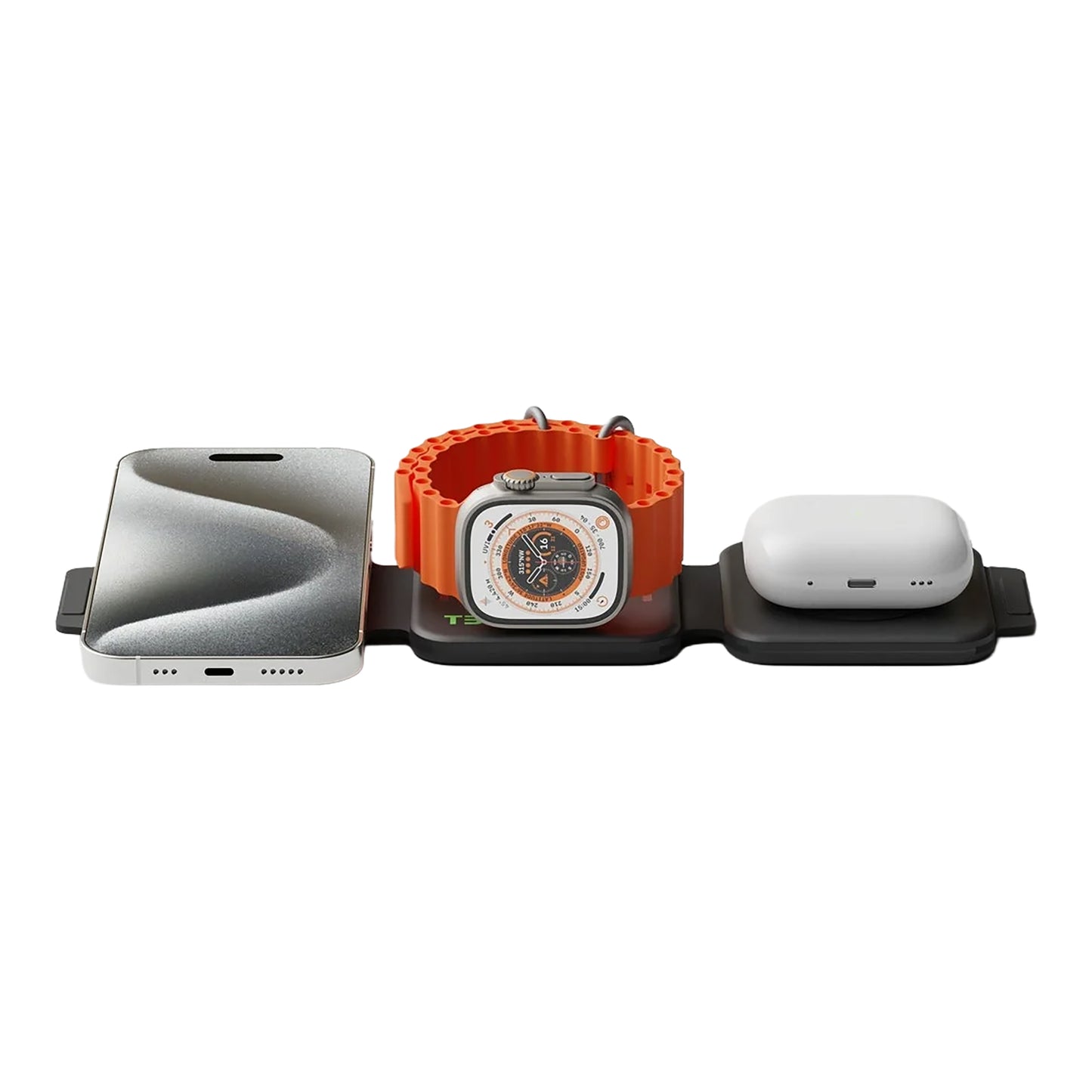 Estación de Carga Inalámbrica 3en1 Infinacore T3-231108 Plegable Negro
