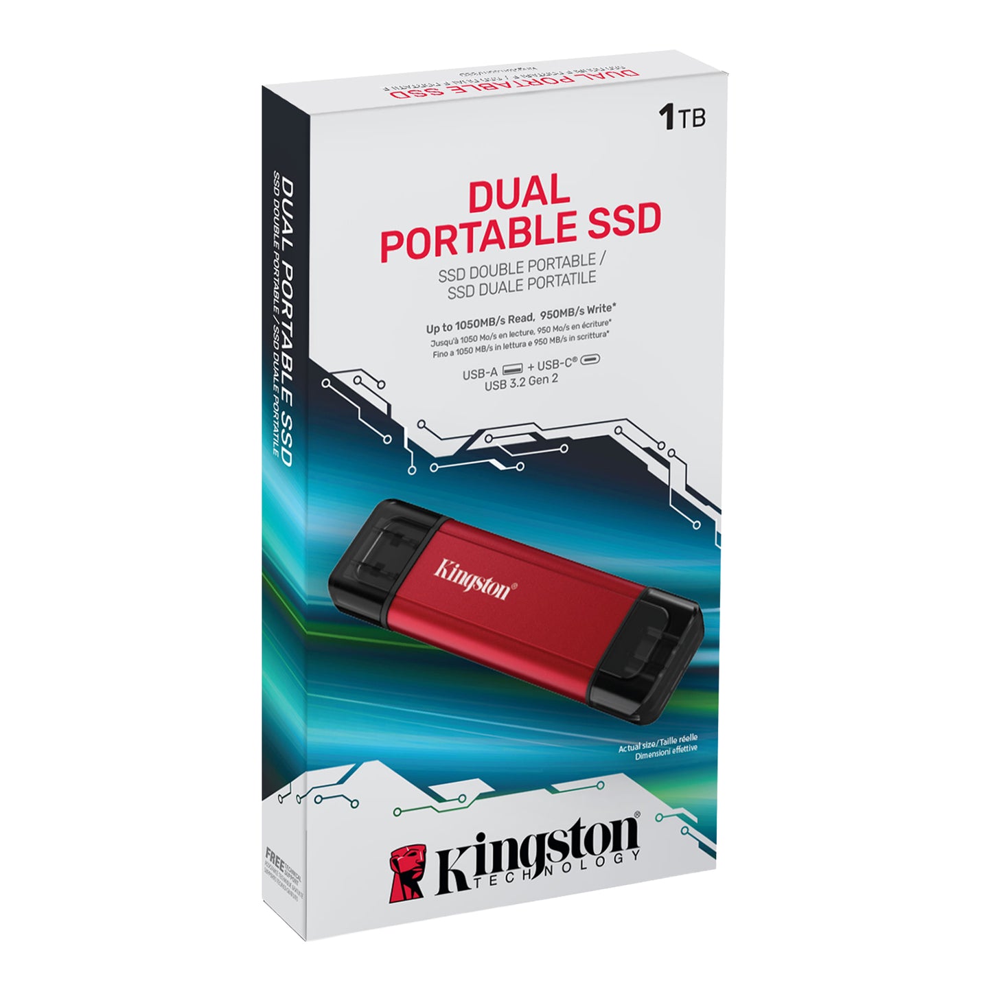 Disco Sólido Externo Kingston Usb A / USB C 1tb