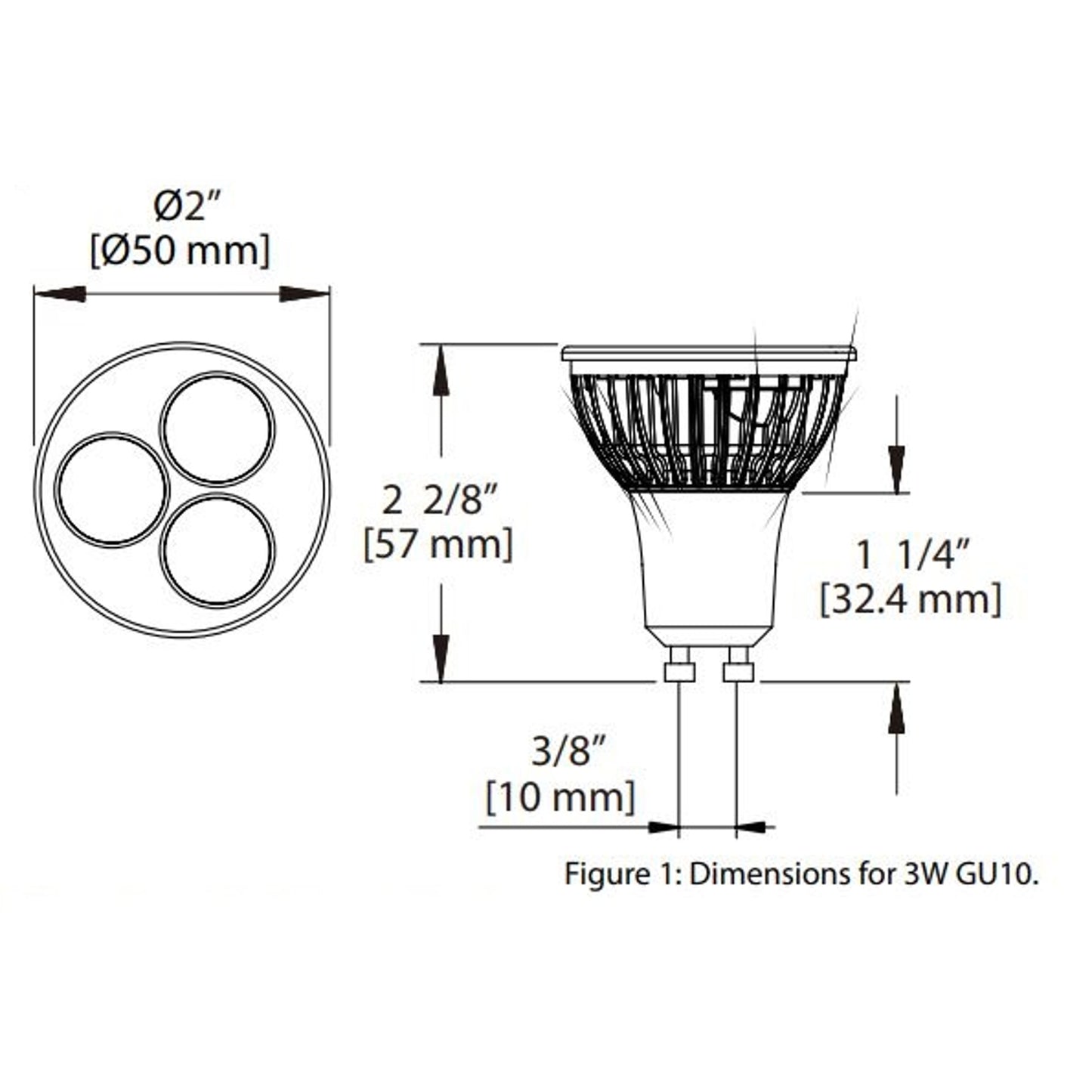 Lámpara Led Ledion Gu5.3 3w 3000k Aro Plateado 38°