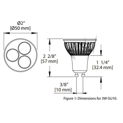 Lámpara Led Ledion Gu5.3 3w 3000k Aro Plateado 38°